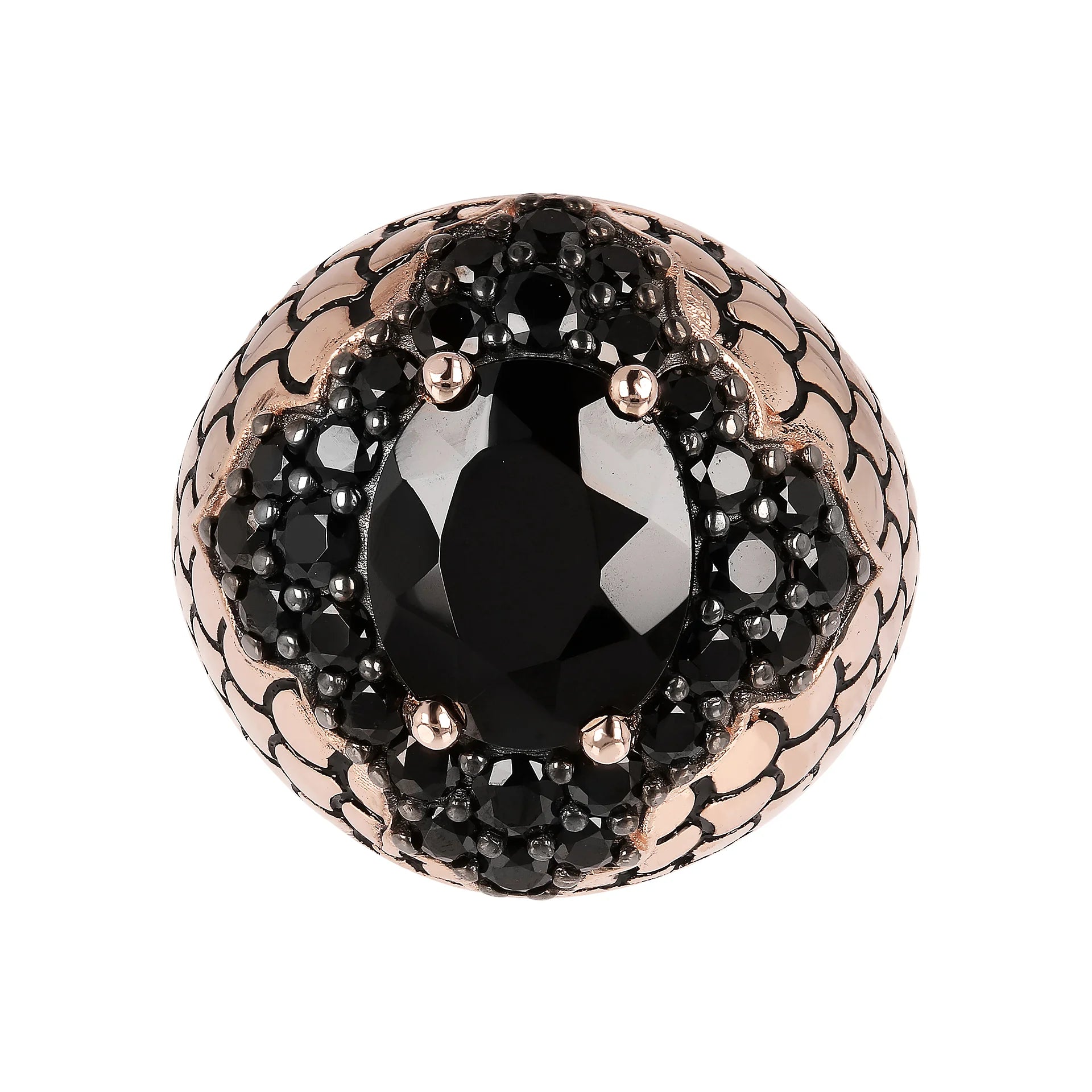 Anello Chevalier Graduato Texture Sirena con Spinello Nero