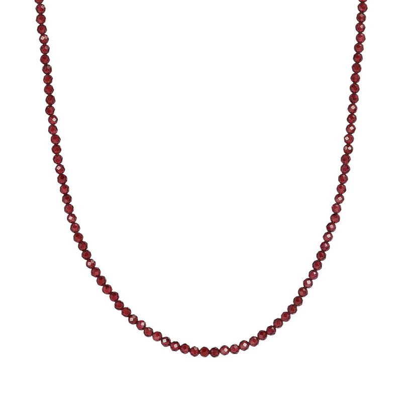 Rosary Necklace with Black Spinel or Garnet