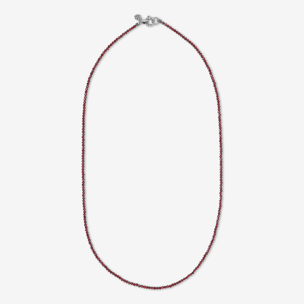 Collana in Pietra Naturale Sfaccettata e Chiusura Texture in Argento 925 placcato Rodio