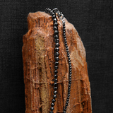 Rosary Necklace with Black Spinel or Garnet