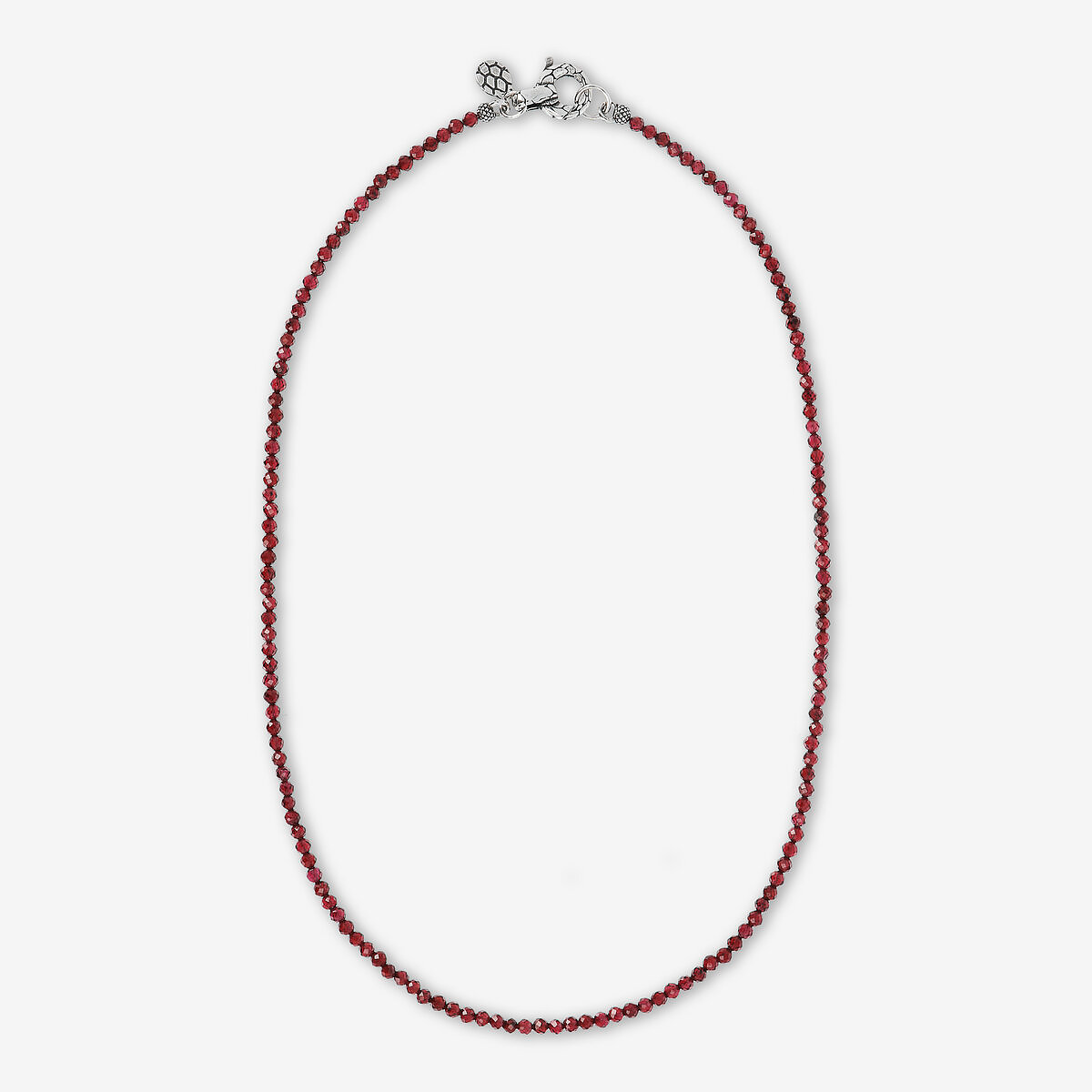 Collana in Pietra Naturale Sfaccettata e Chiusura Texture in Argento 925 placcato Rodio