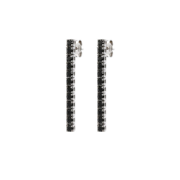Long Earrings with Black Spinel