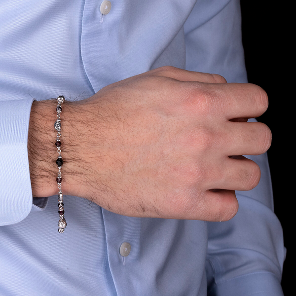 Bracelet with Silver Elements Spinel and Garnet