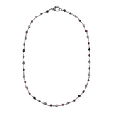 Necklace with Silver Elements and Spinel and Garnet Natural Stones