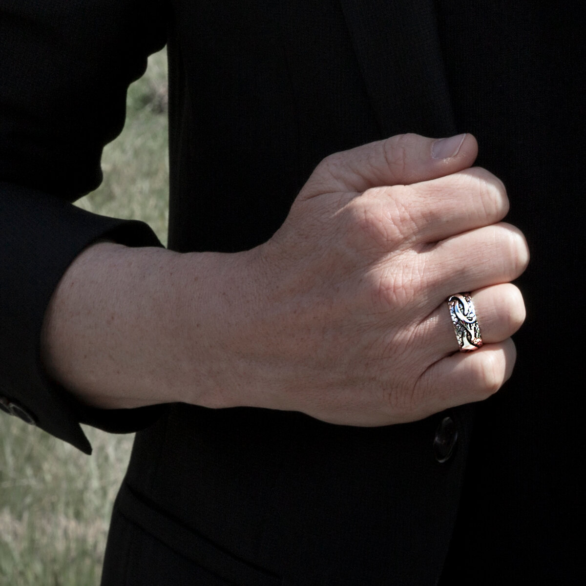 Mermaid Texture Ring with Embossed Elements