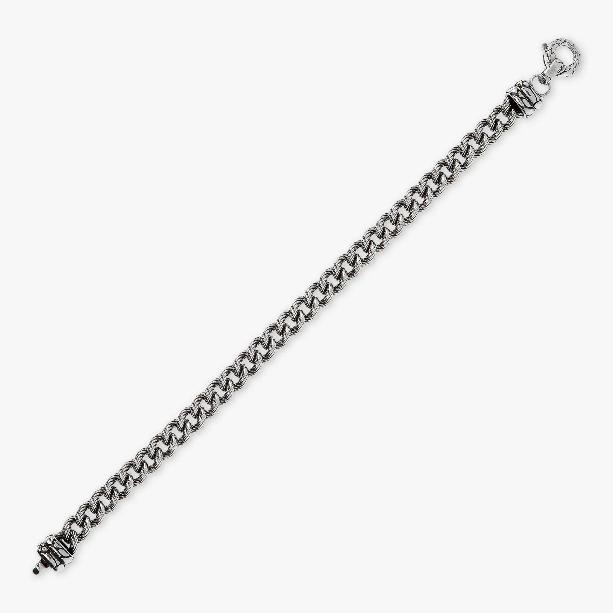 Bracelet gourmette à texture rayée