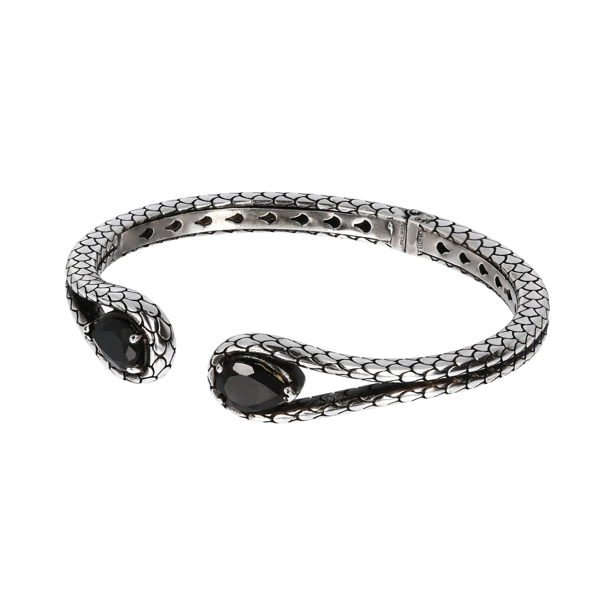Bracelet Rigide avec Pierres et Texture Sirène