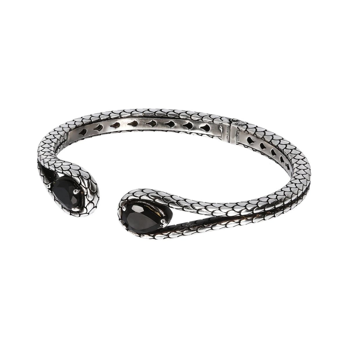 Bracelet Rigide avec Pierres et Texture Sirène