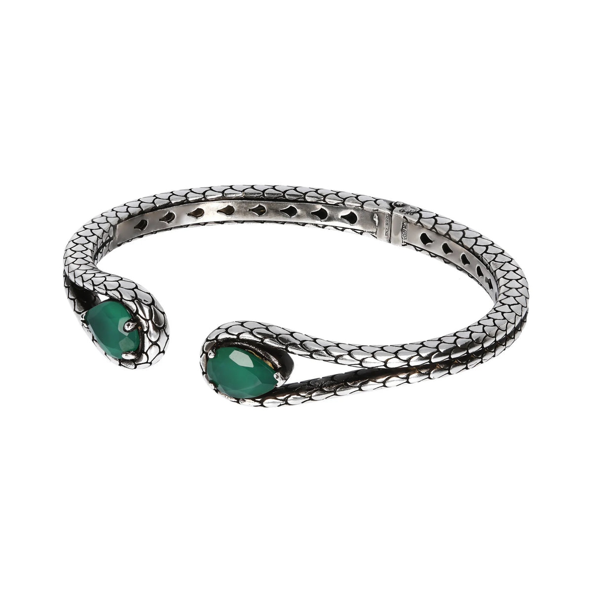 Bracelet Rigide avec Pierres et Texture Sirène