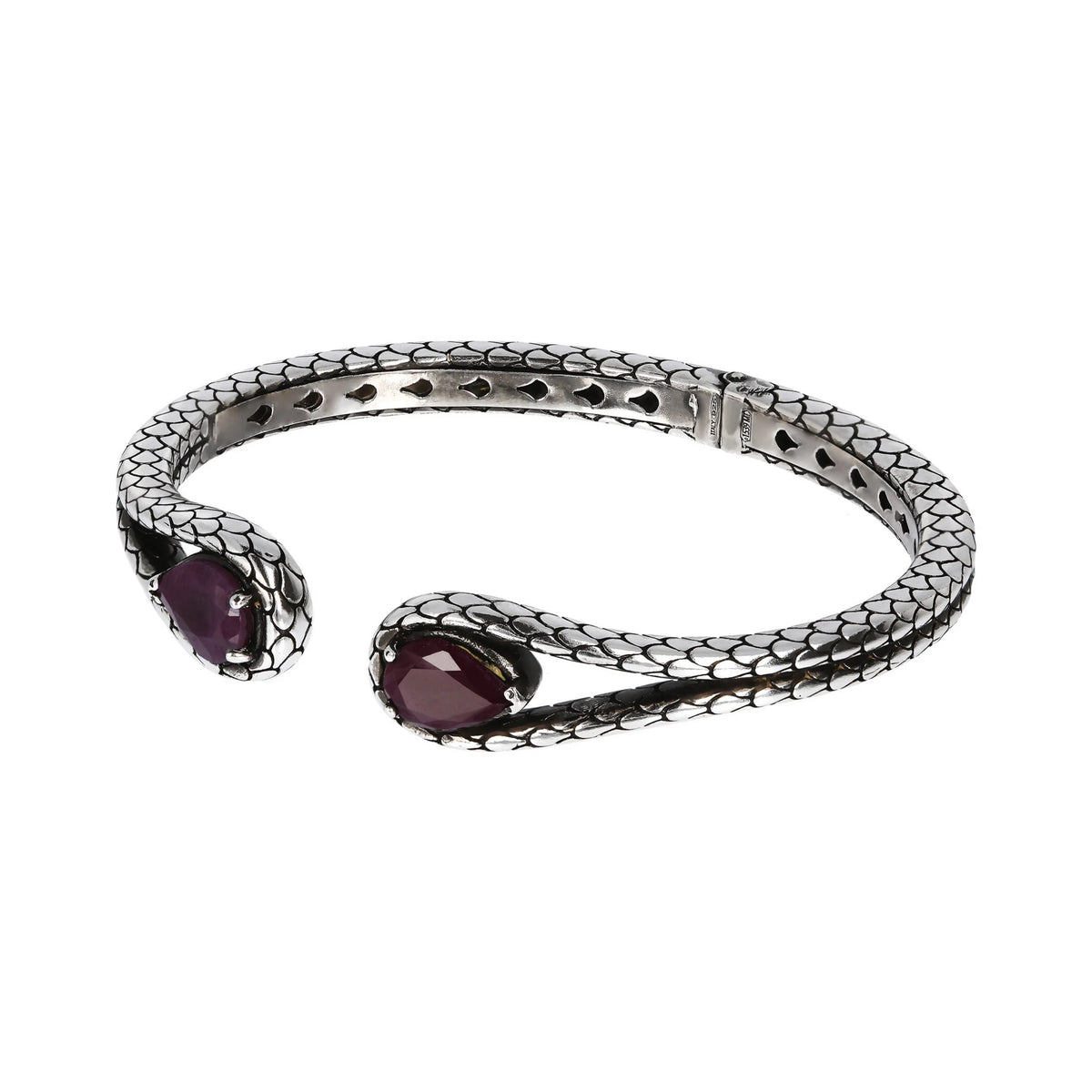 Bracelet Rigide avec Pierres et Texture Sirène