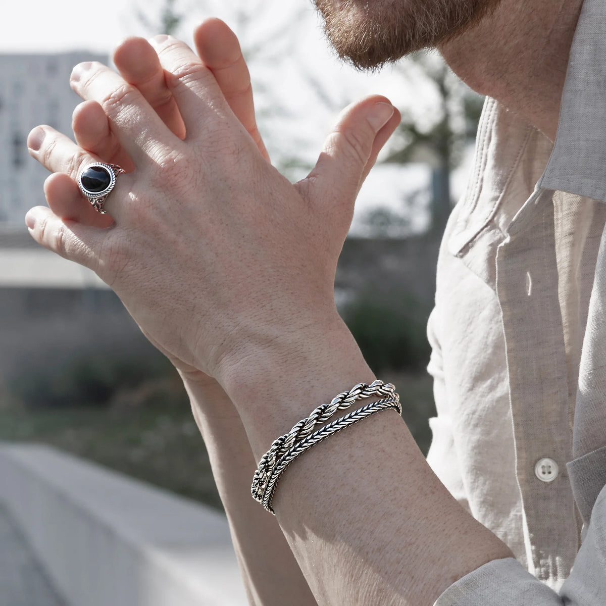 Bracciale con Catena Intrecciata in Argento 925