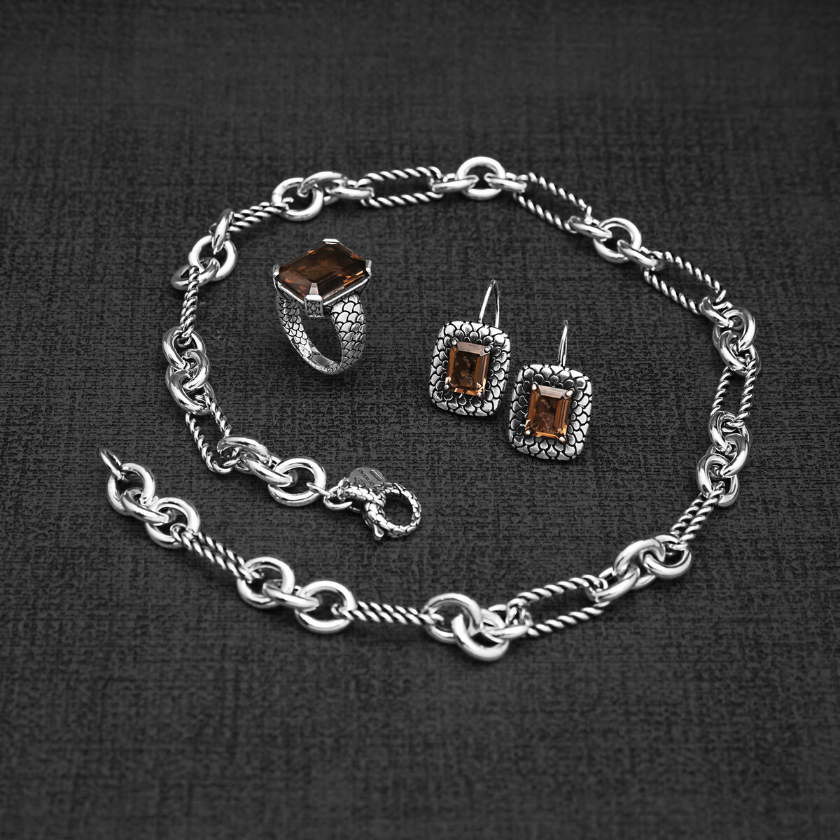 Collana con Catena a Maglie Alternate in Argento 925