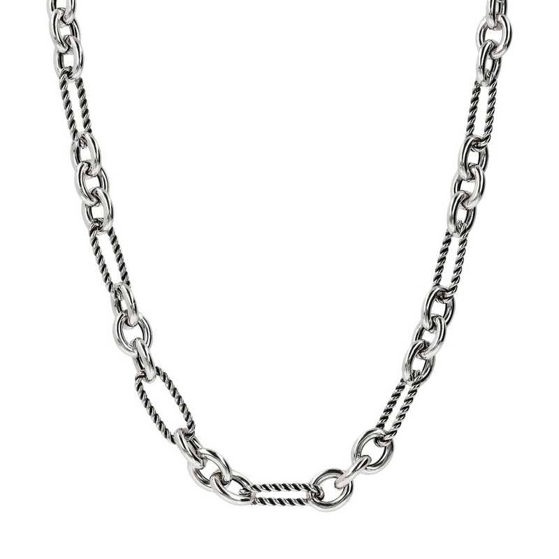 Necklace with Alternating Link Chain