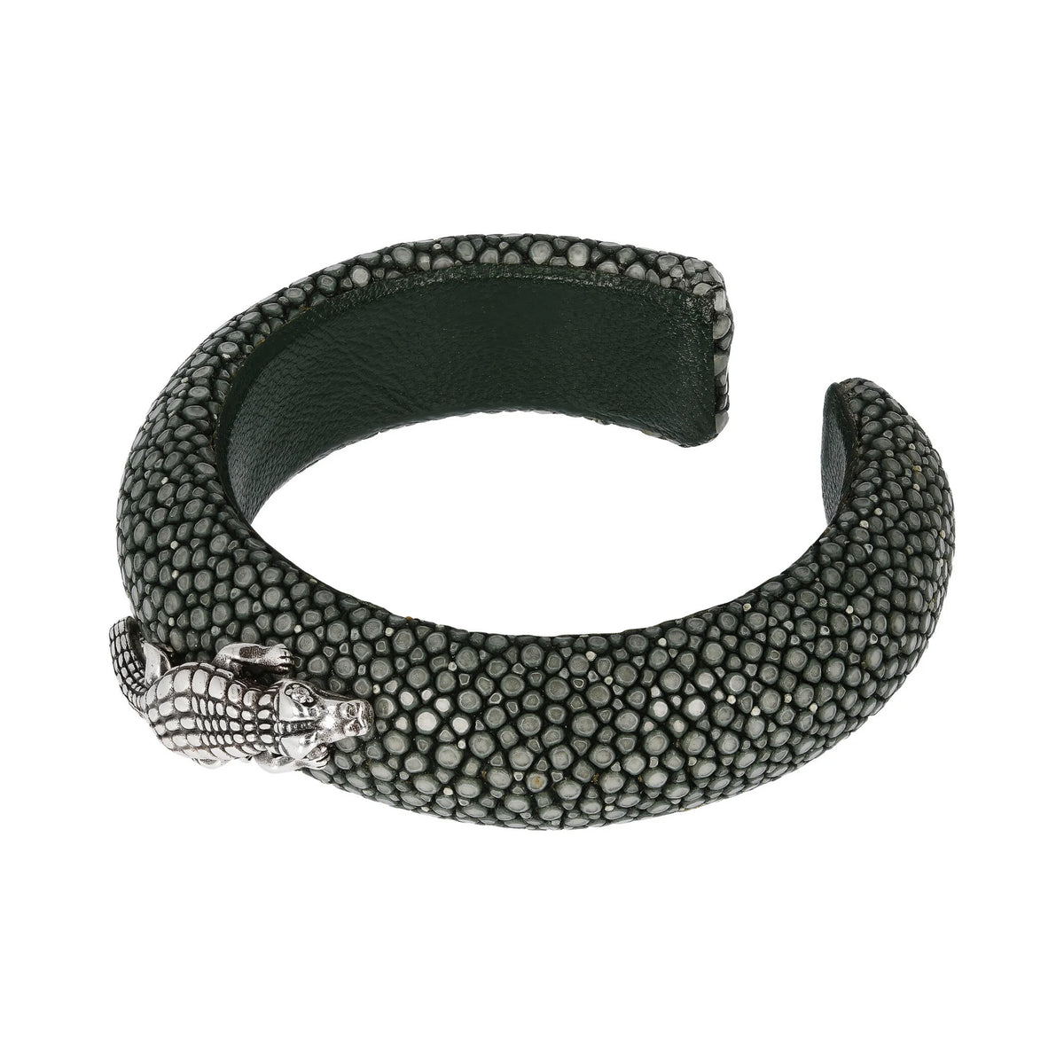 Rigid Bracelet with Crocodile