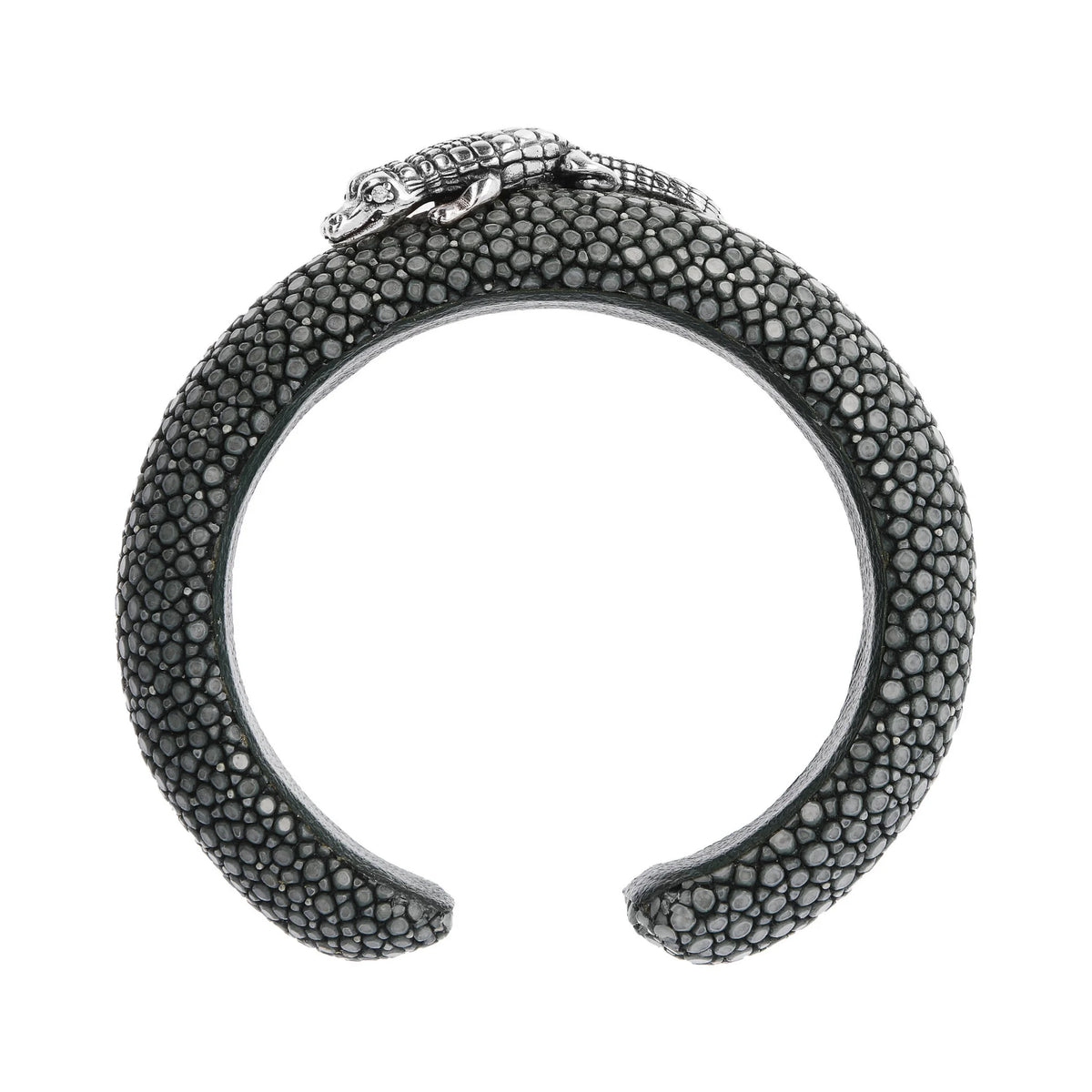 Rigid Bracelet with Crocodile