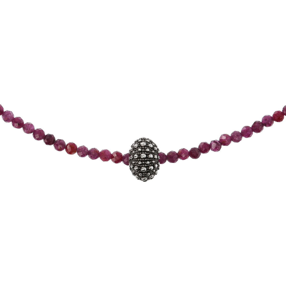 Collier avec Pendentif Texture Oursin et Pierres Naturelles Facettées