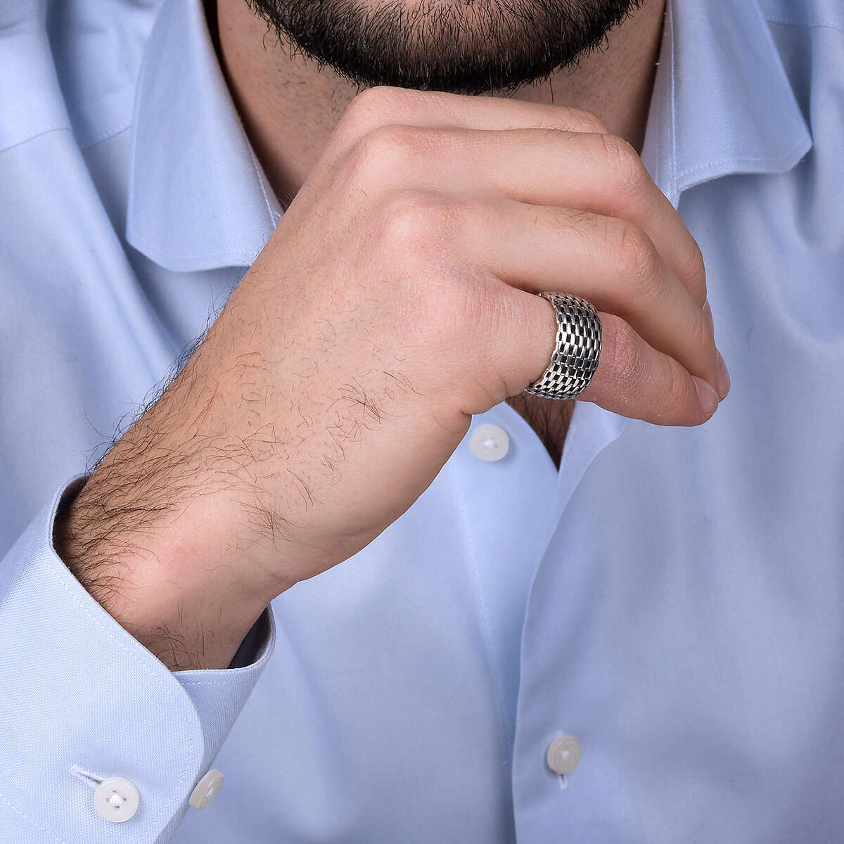 Anello a Fascia Traforato in Argento 925