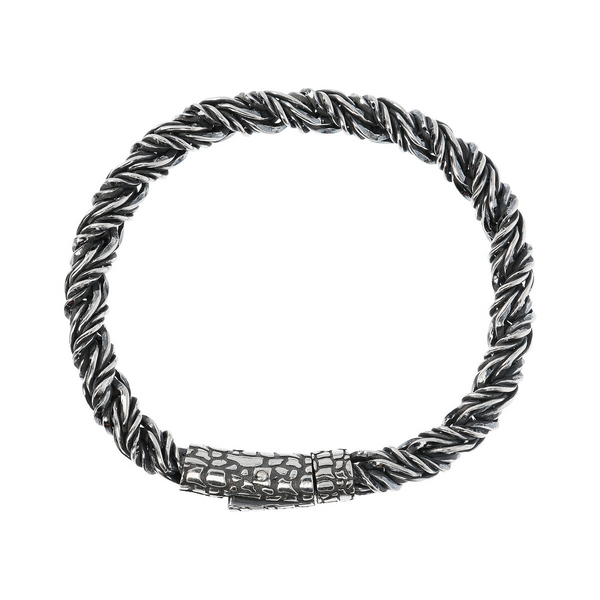 Bracelet chaîne tissée avec texture serpent
