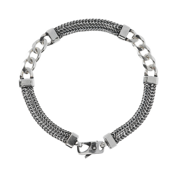 Bracelet with Grumetta Chain and Double Spiga Chain