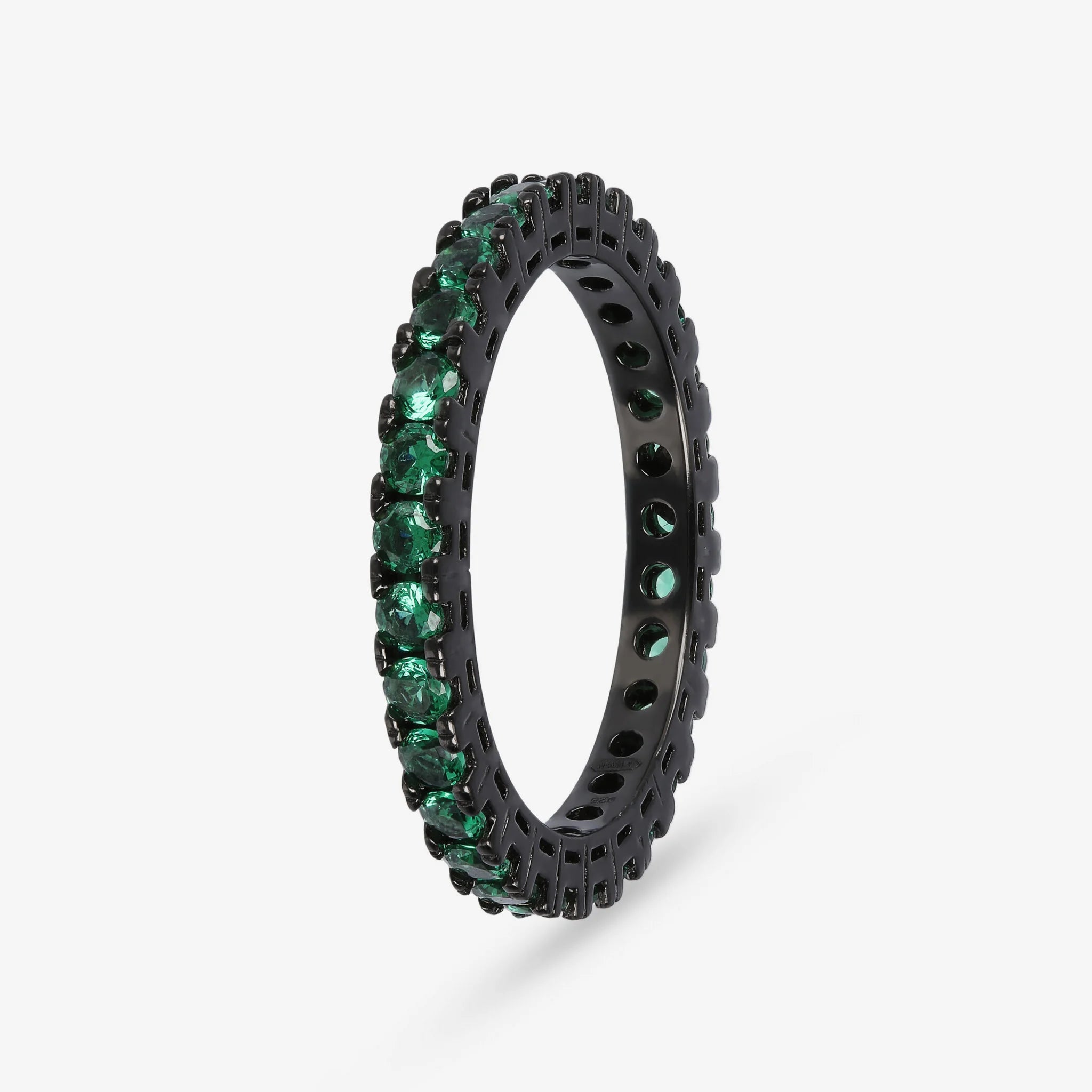 Anello Veretta in Argento 925 placcato Rutenio con Cubic Zirconia