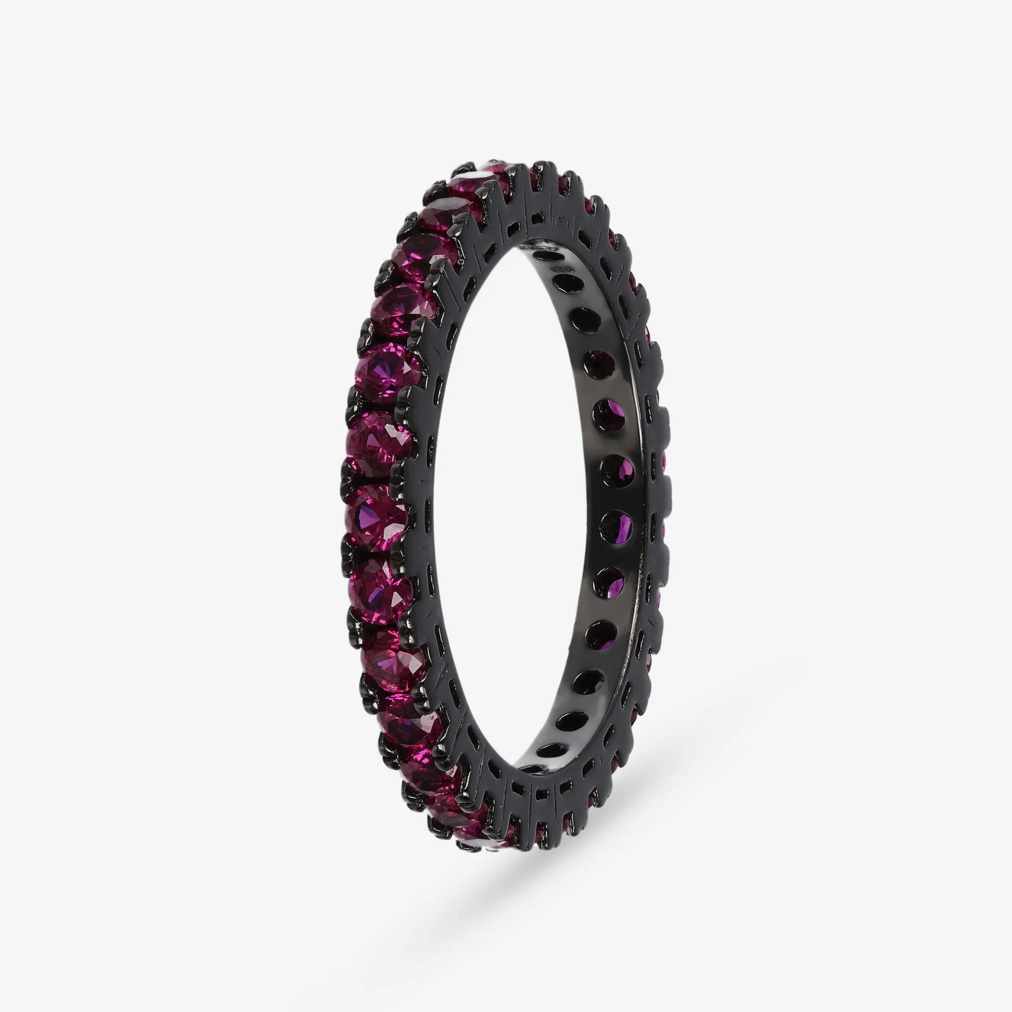 Anello Veretta in Argento 925 placcato Rutenio con Cubic Zirconia