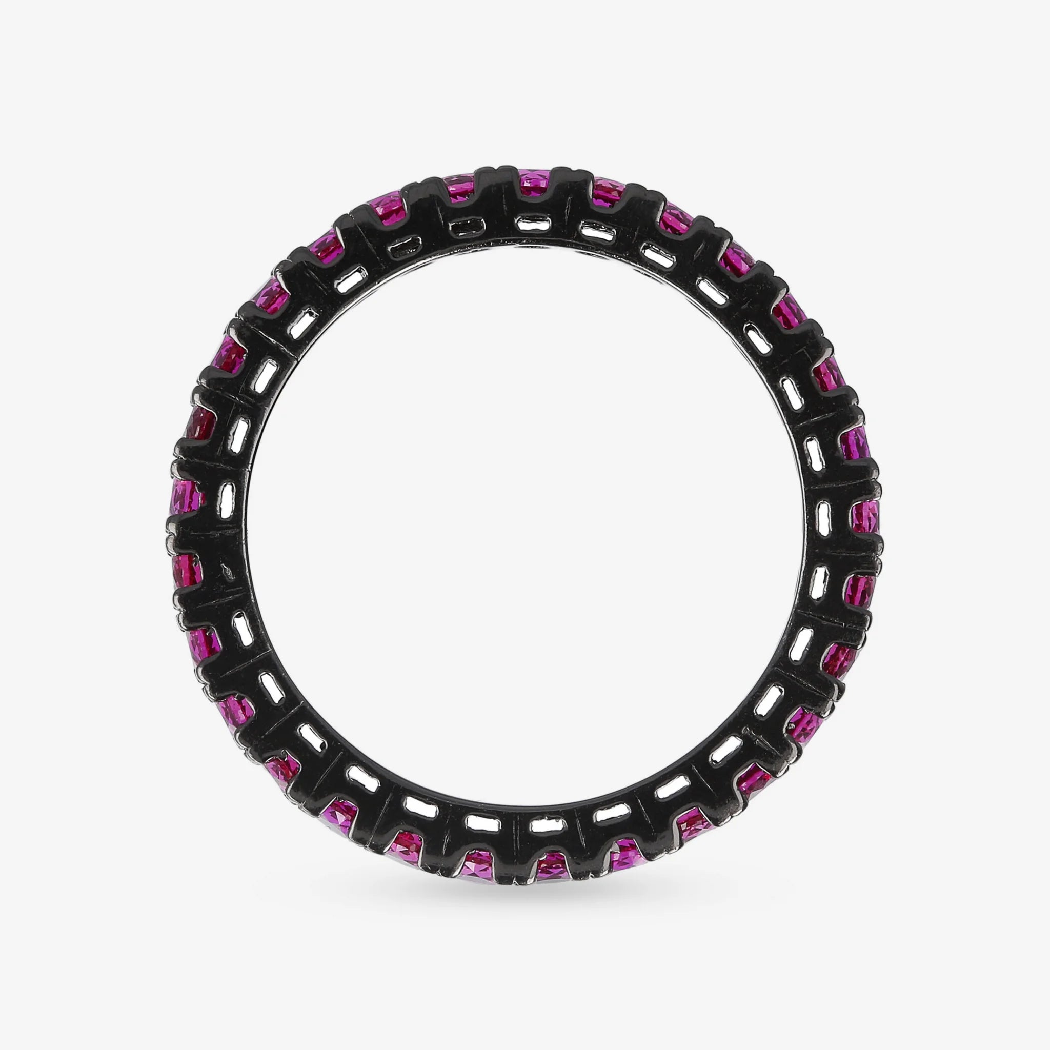 Anello Veretta in Argento 925 placcato Rutenio con Cubic Zirconia