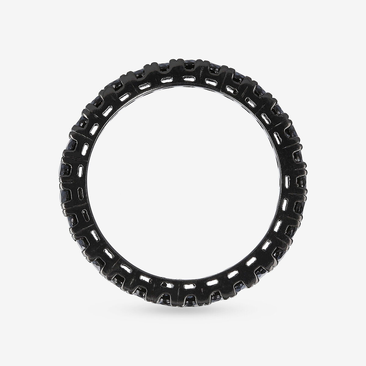 Anello Veretta in Argento 925 placcato Rutenio con Cubic Zirconia