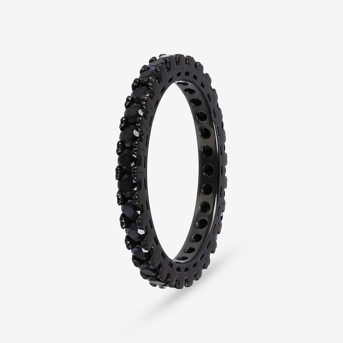 Anello Veretta in Argento 925 placcato Rutenio con Cubic Zirconia