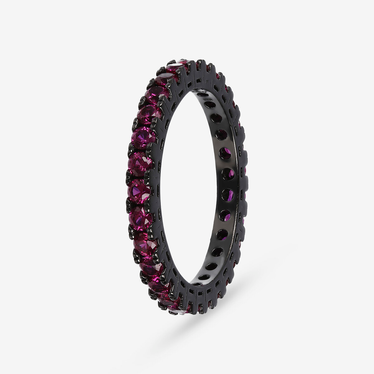 Anello Veretta in Argento 925 placcato Rutenio con Cubic Zirconia