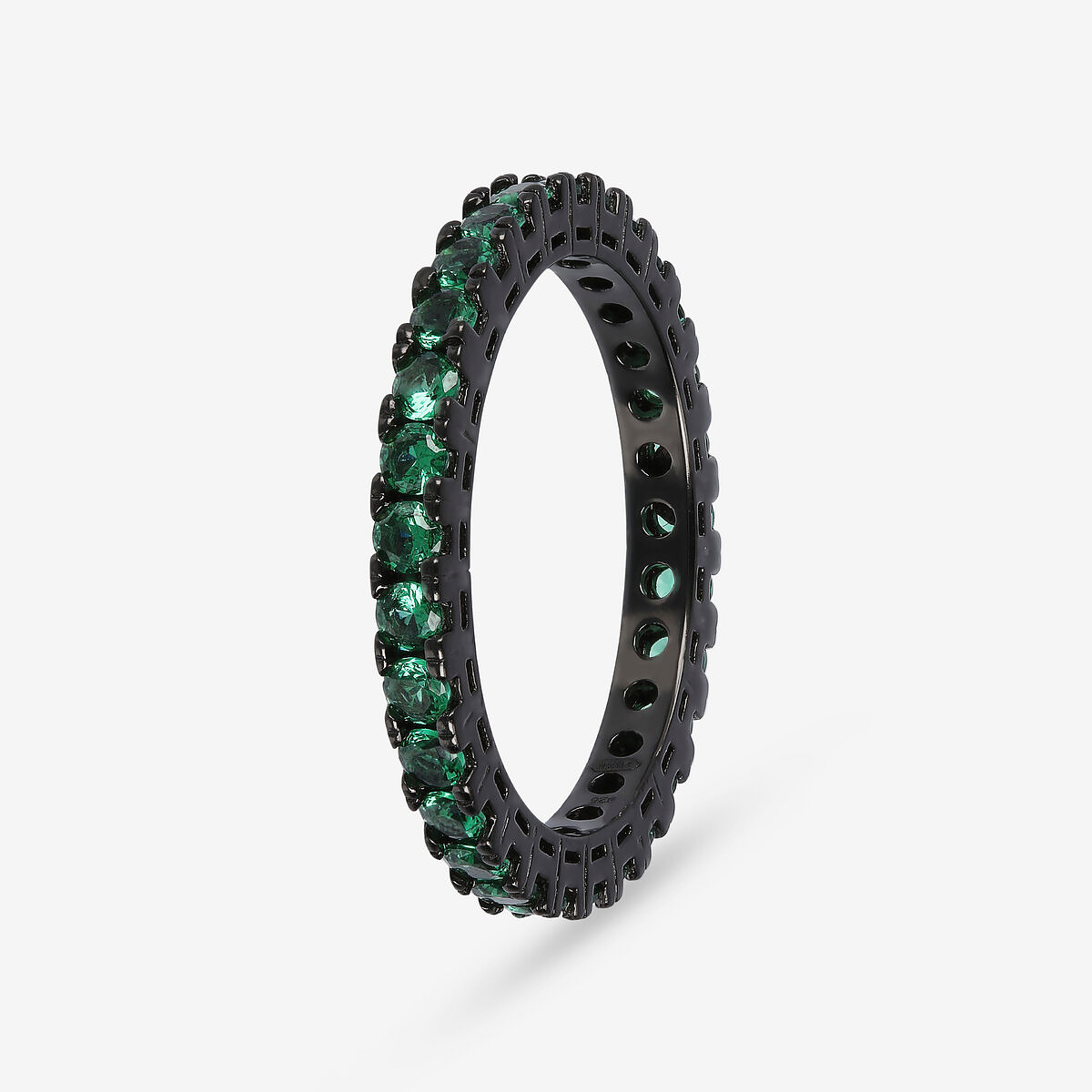 Anello Veretta in Argento 925 placcato Rutenio con Cubic Zirconia