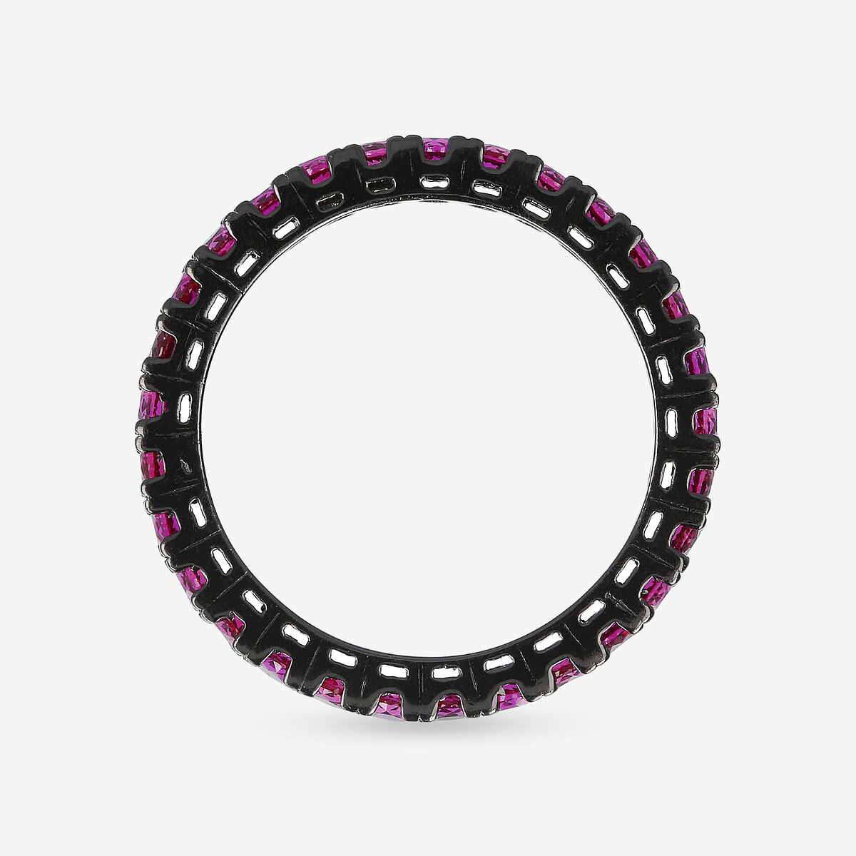 Anello Veretta in Argento 925 placcato Rutenio con Cubic Zirconia