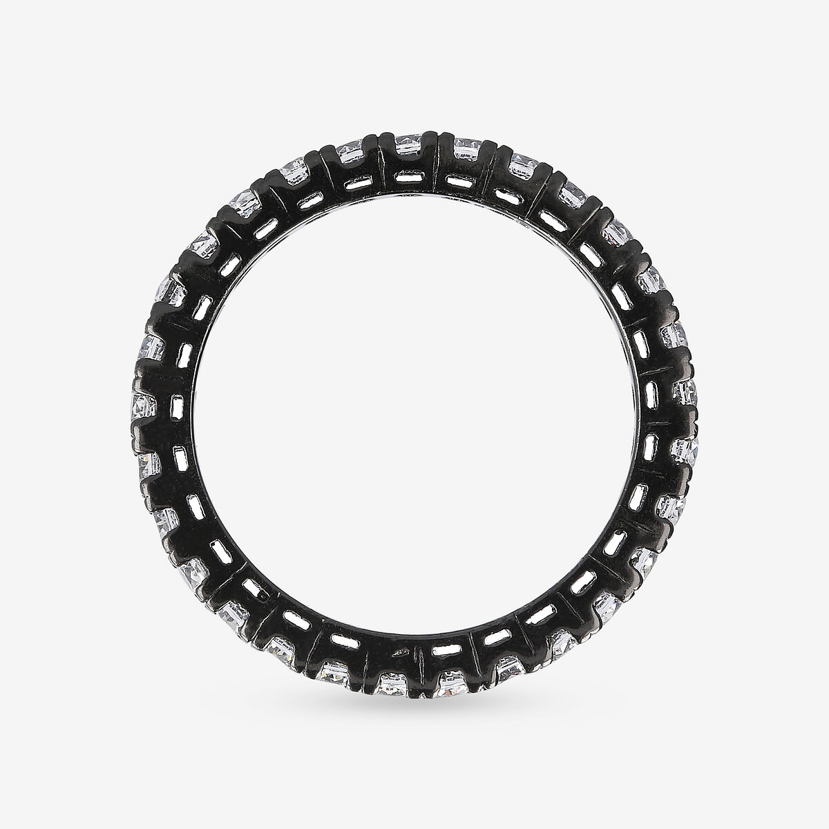 Anello Veretta in Argento 925 placcato Rutenio con Cubic Zirconia