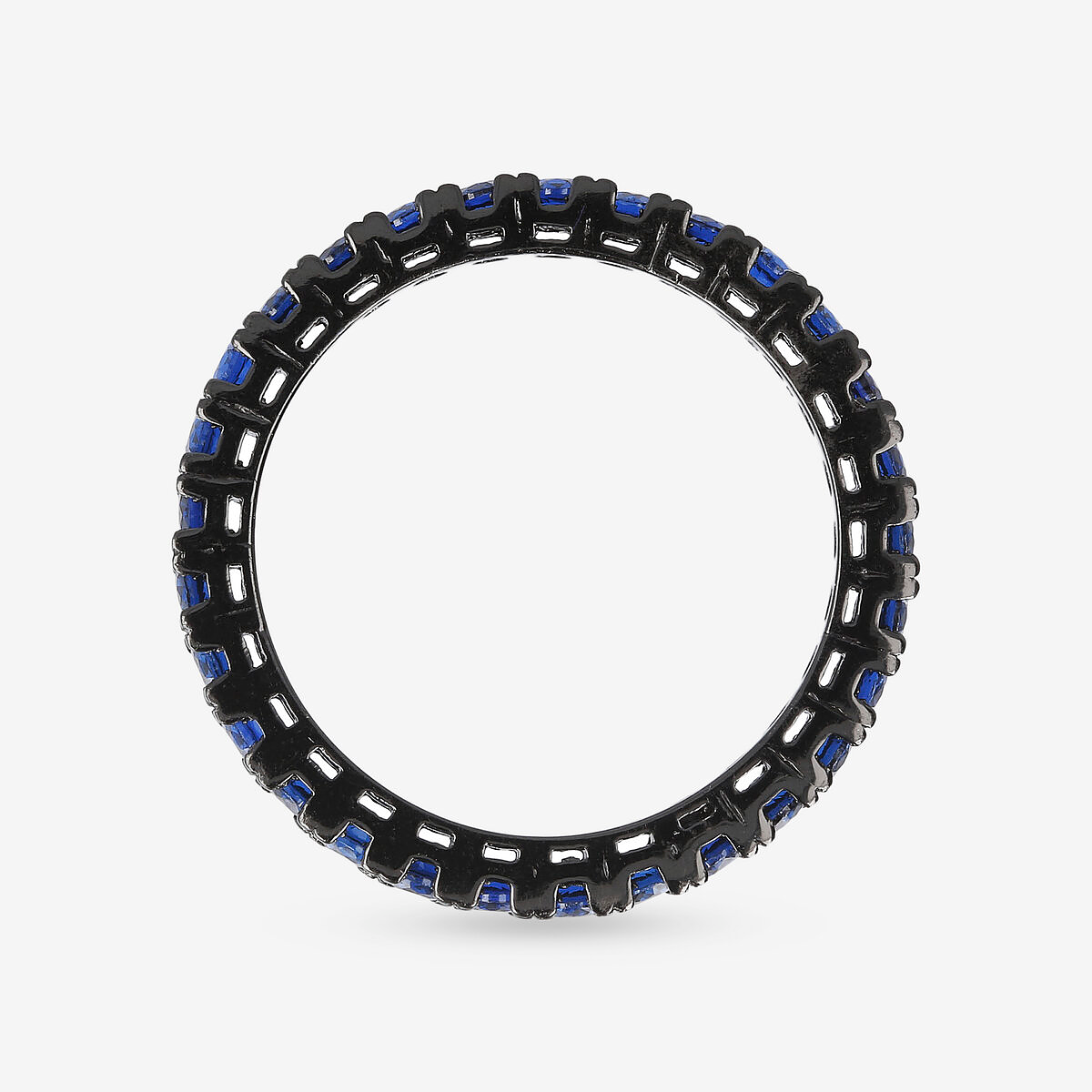 Anello Veretta in Argento 925 placcato Rutenio con Cubic Zirconia