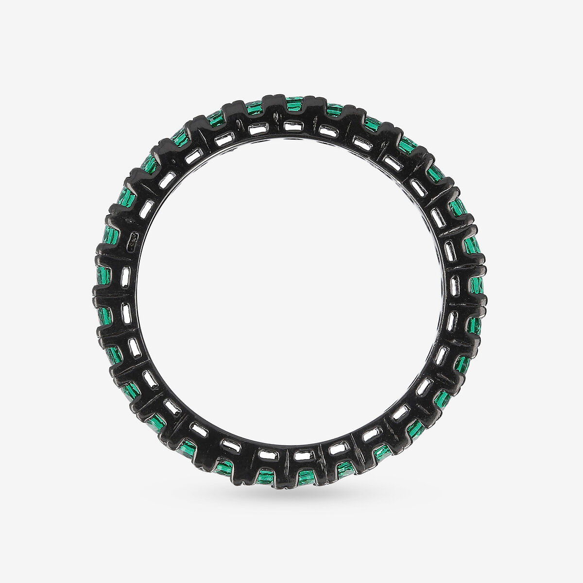 Anello Veretta in Argento 925 placcato Rutenio con Cubic Zirconia