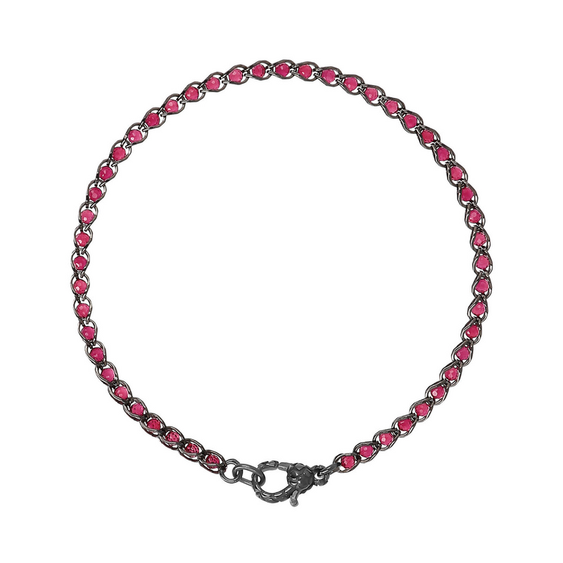 Bracelet avec Chaîne et Rond Cubic Zirconia