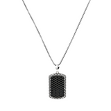 Necklace with Mermaid Texture Pendant and Black Spinel Pavé