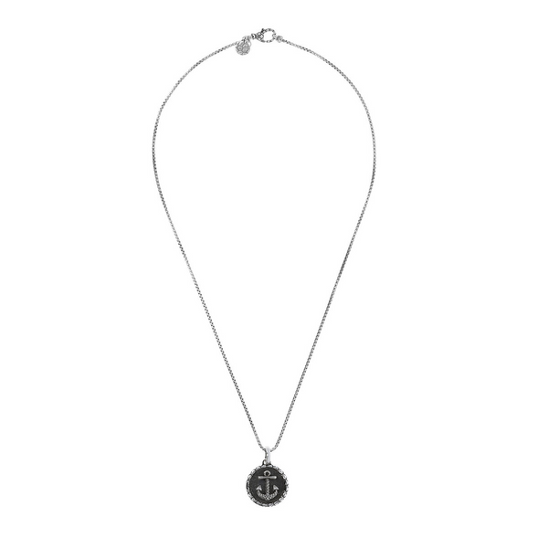 Halskette mit rundem Symbol-Anhänger 