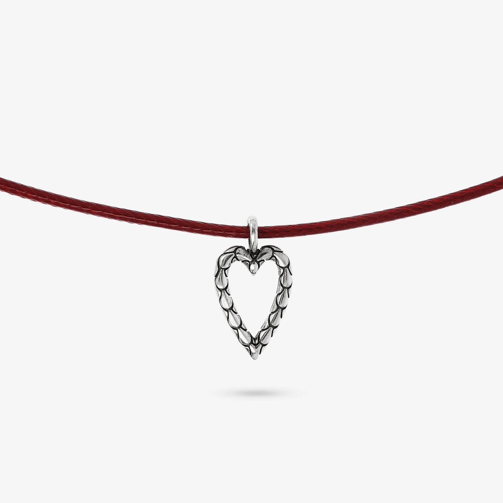 Collana con Cordino Cerato e Pendente Simbolo in Argento 925 placcato Rodio Texture Sirena