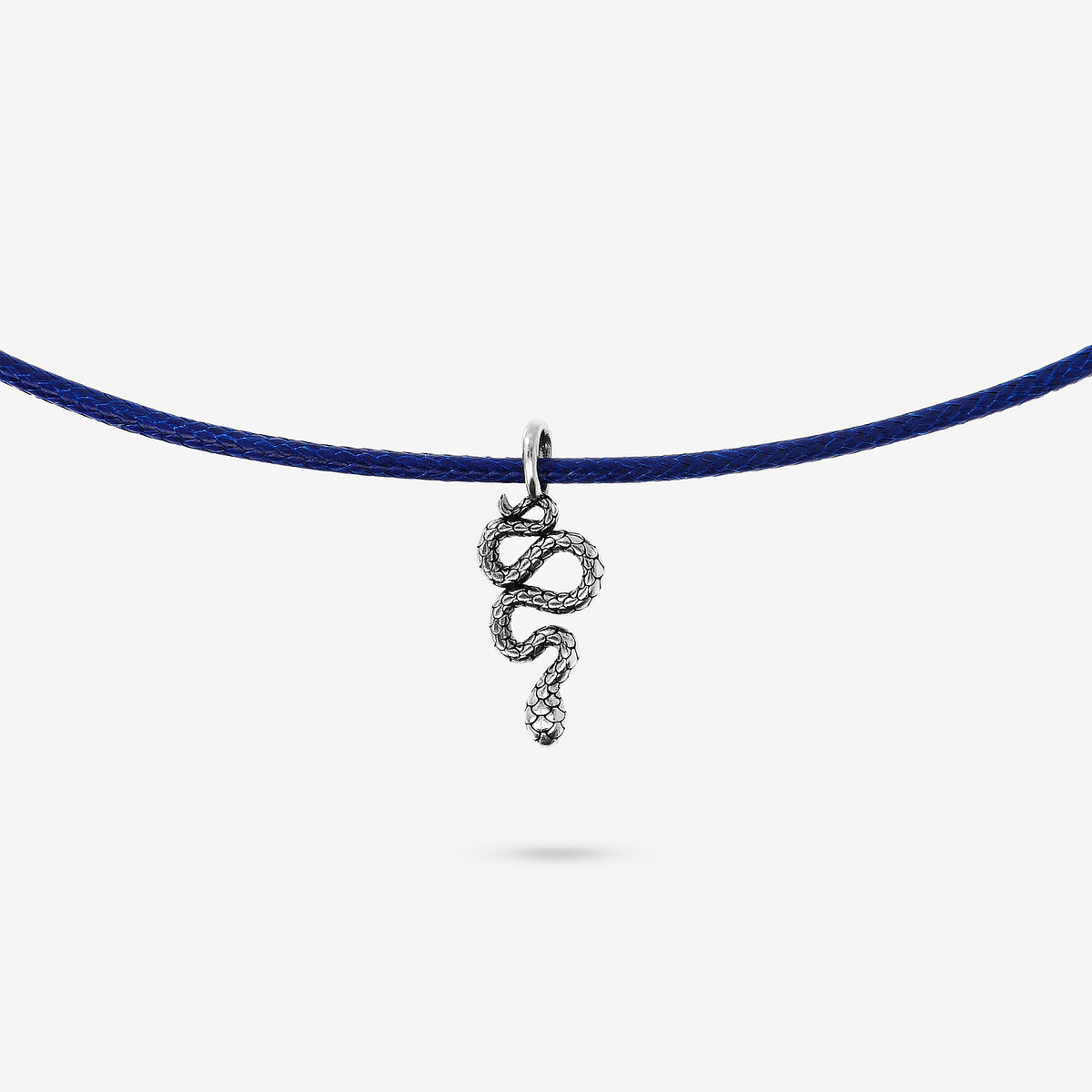 Collana con Cordino Cerato e Pendente Simbolo in Argento 925 placcato Rodio Texture Sirena