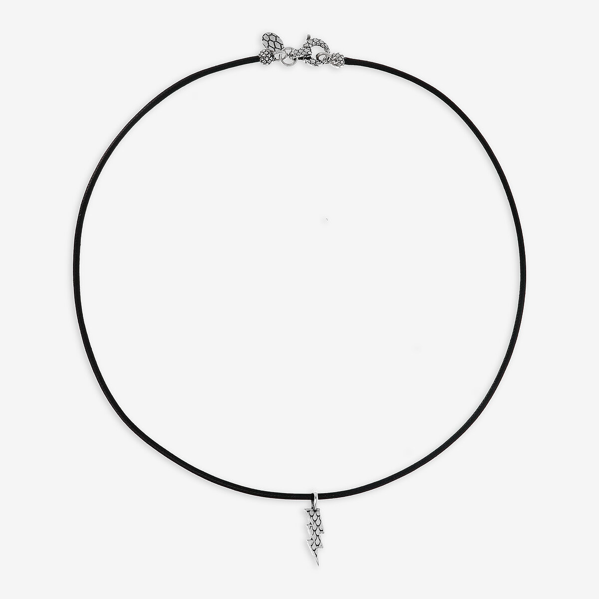 Collana con Cordino Cerato e Pendente Simbolo in Argento 925 placcato Rodio Texture Sirena