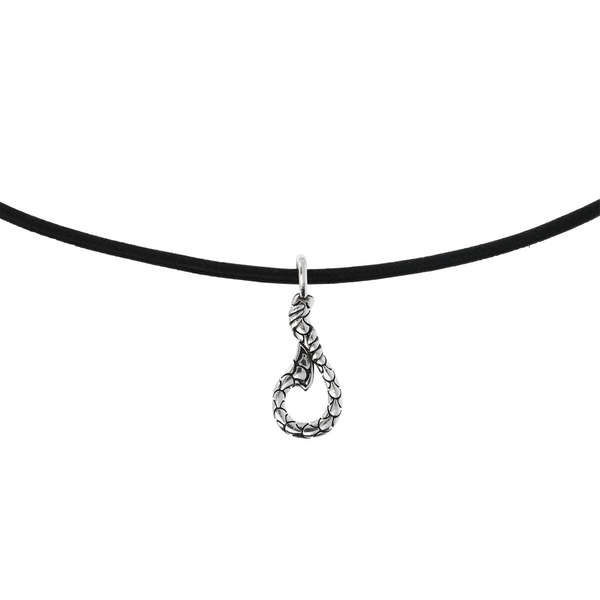 Halskette mit gewachster Kordel und Meerjungfrau-Textur-Symbol-Anhänger