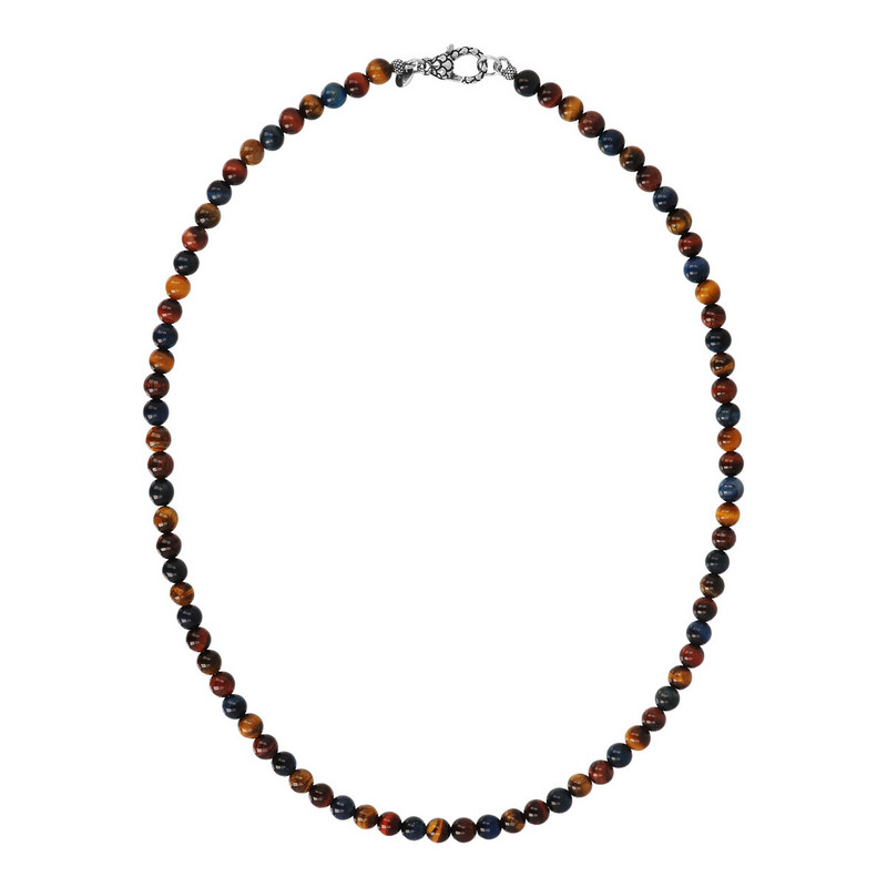 Necklace with Multicolored Natural Stone Spheres