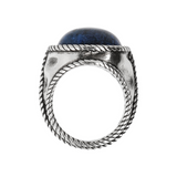 Chevalier Ring with Round Natural Stone
