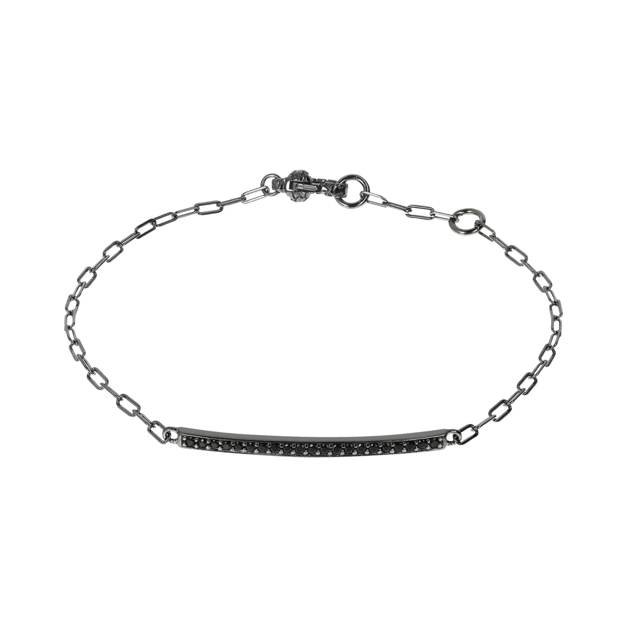 Bracciale con Barretta e Pietre in Argento 925