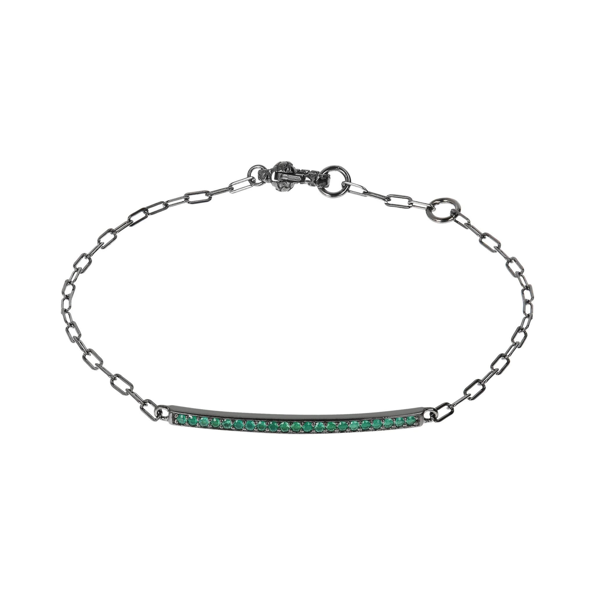 Bracciale con Barretta e Pietre in Argento 925