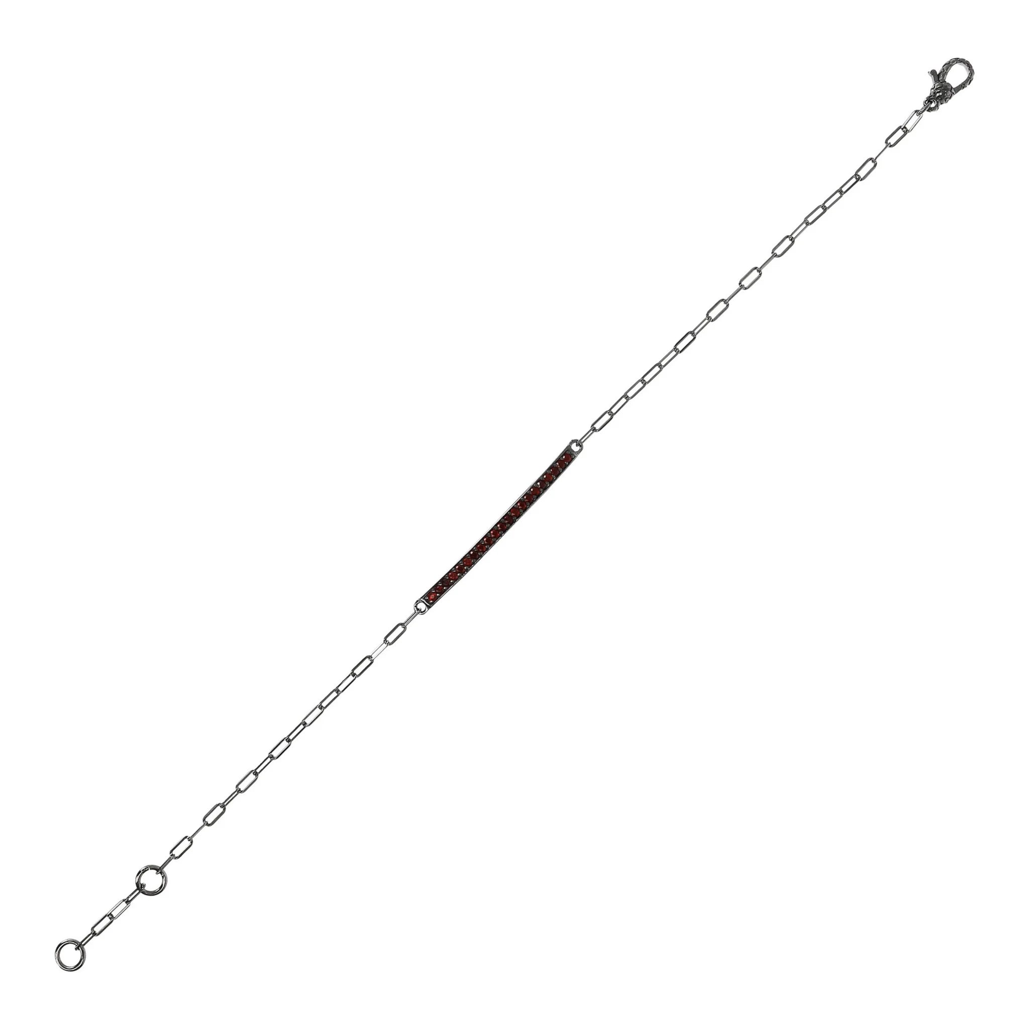 Bracciale con Barretta e Pietre in Argento 925