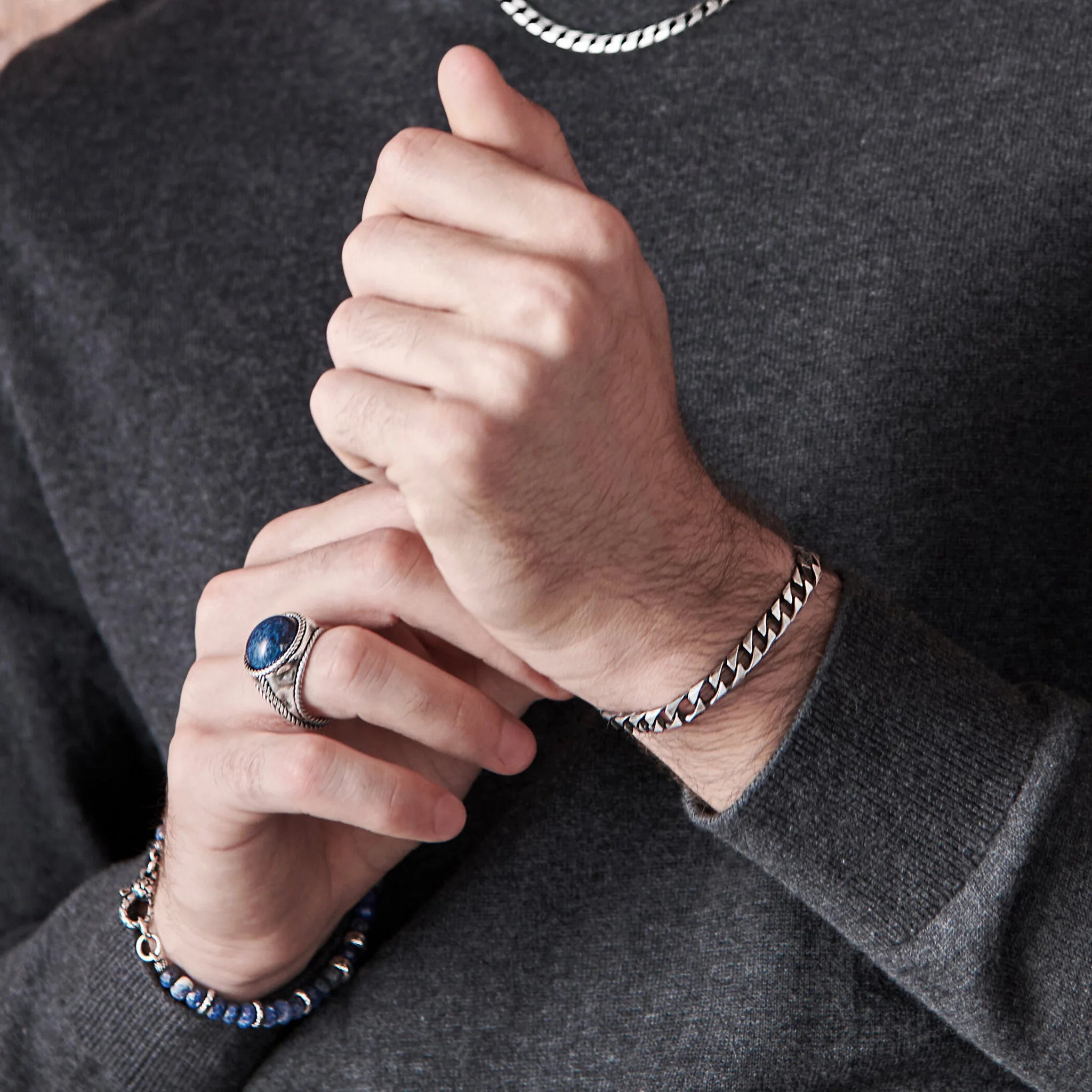 Bracciale con Catena Grumetta Squadrata
