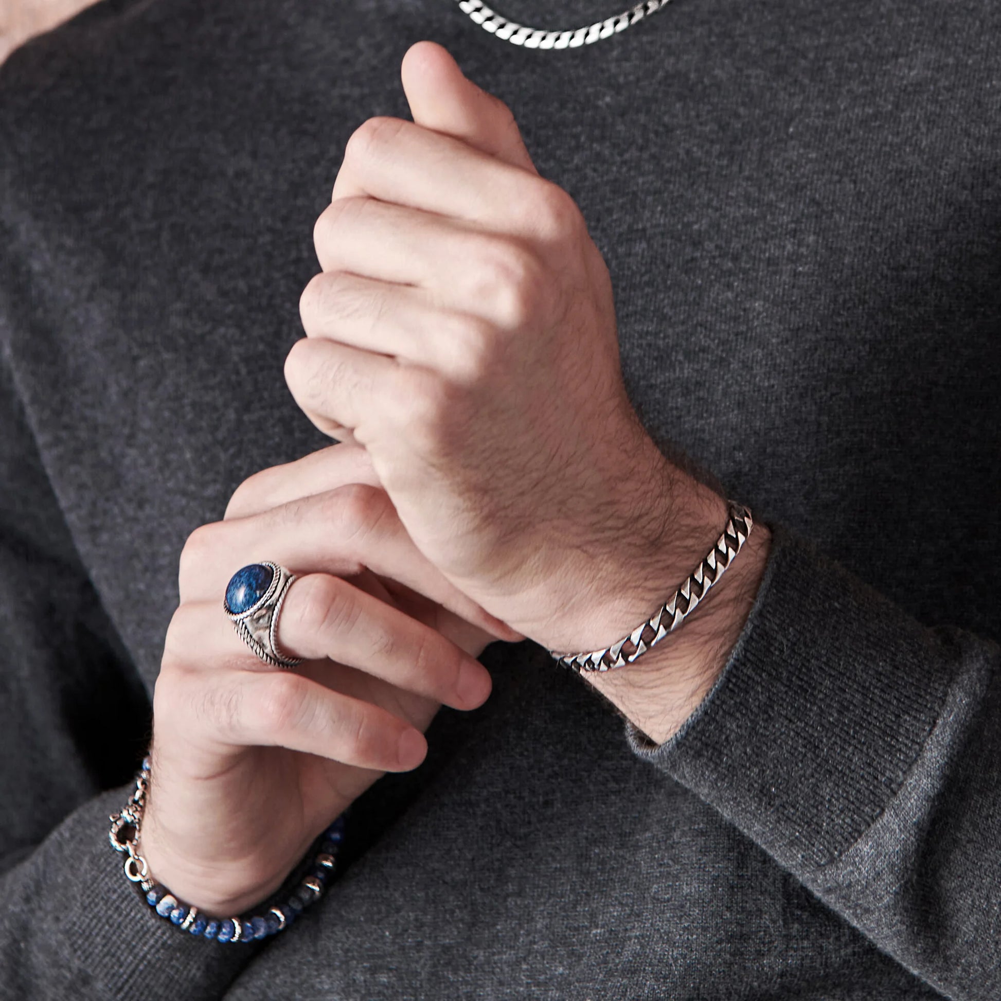 Bracciale con Catena Grumetta Squadrata