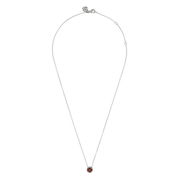 Halskette mit Lichtpunkt aus rotem Granat-Naturstein