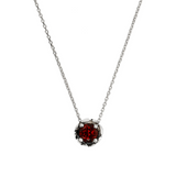 Forzatina Chain Necklace with Light Point in Red Garnet Natural Stone